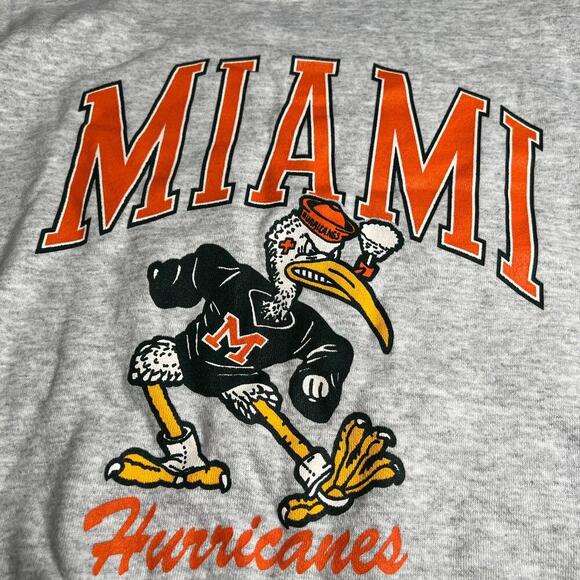 Vintage 90s Miami Hurricanes Sweatshirt XL Tultex Superweight Made in USA Crewne - Picture 8 of 9
